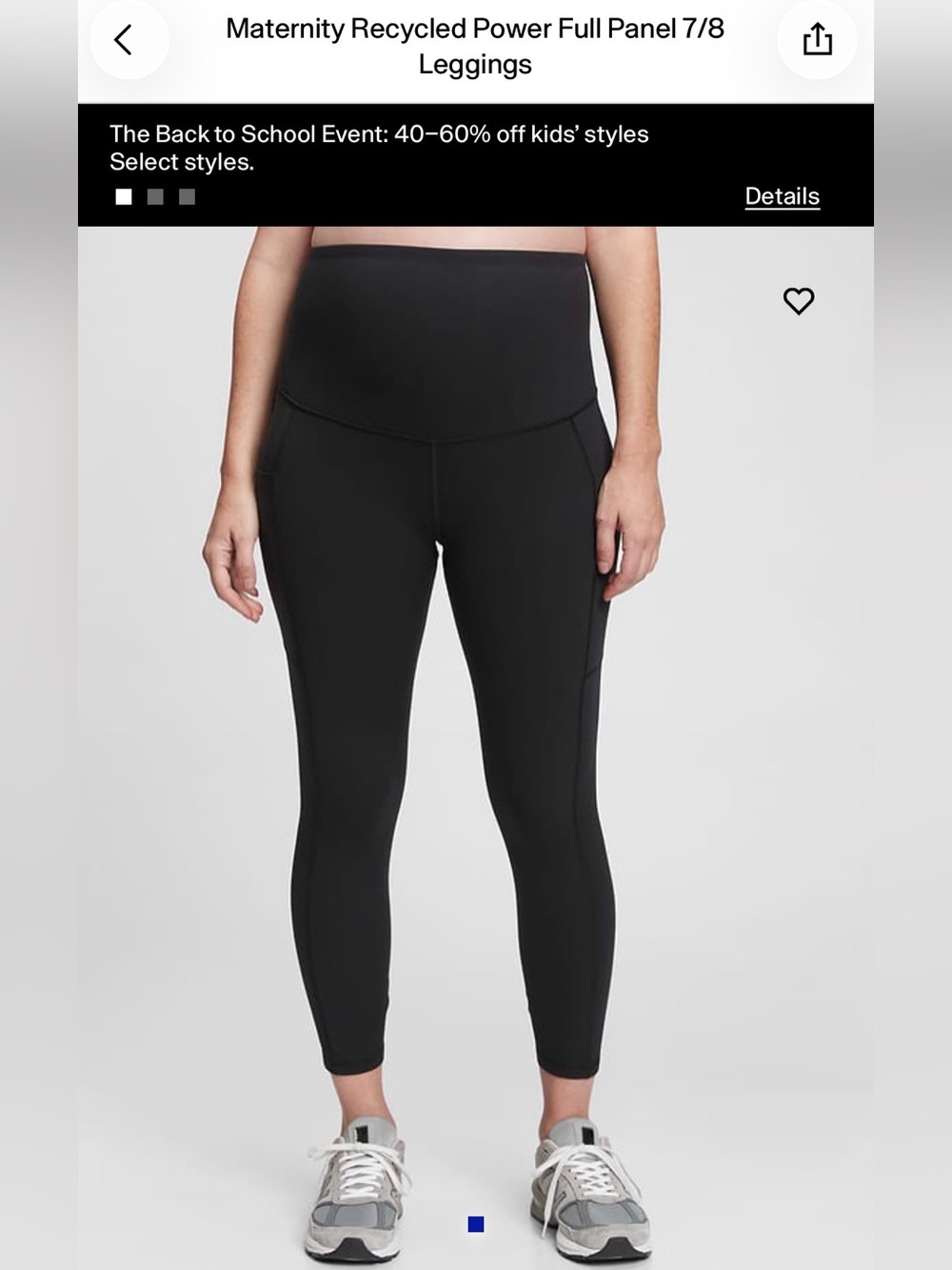 Gap Maternity Full Panel 7/8 Leggings - Black